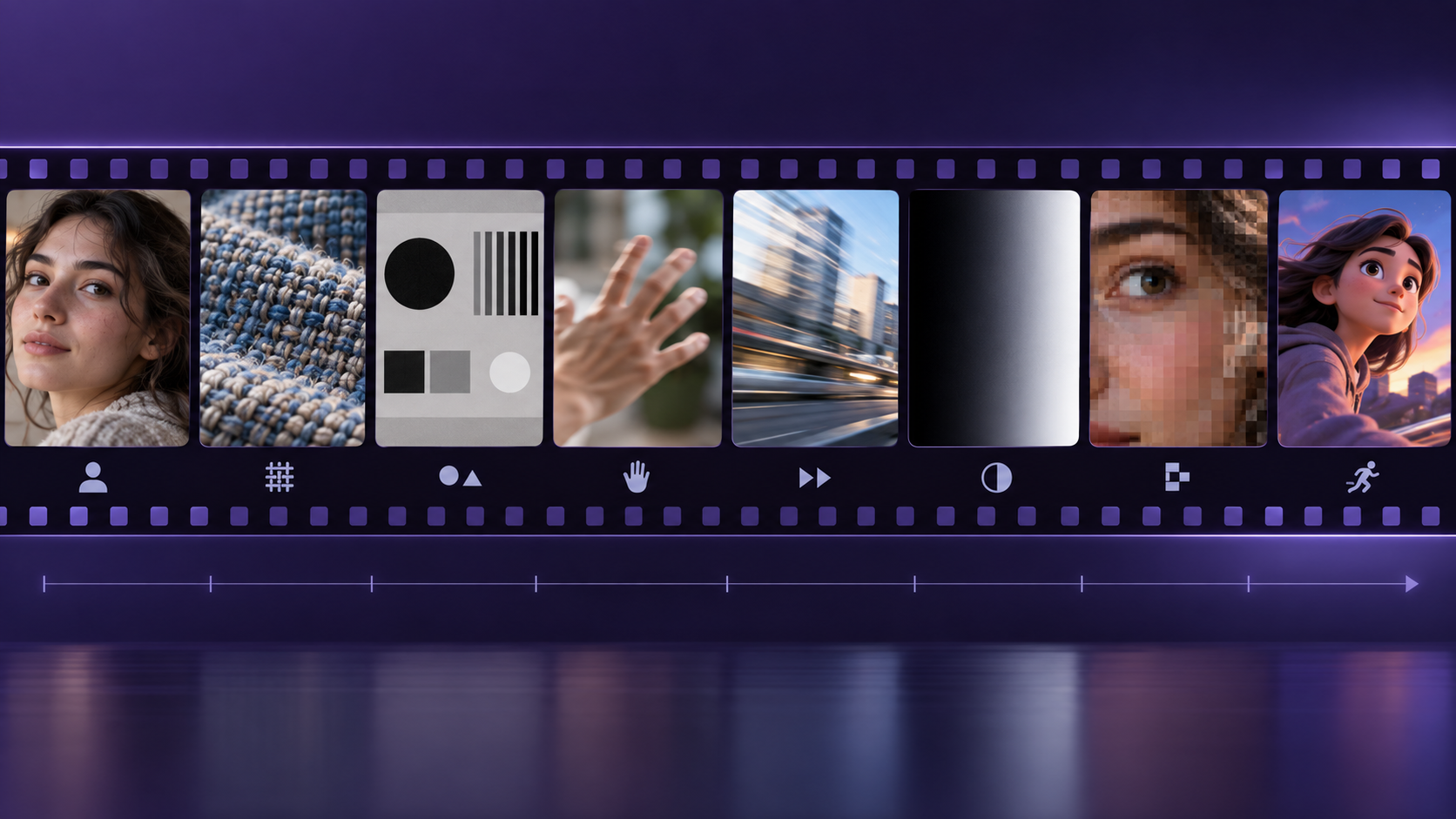 AI video upscaler motion test footage