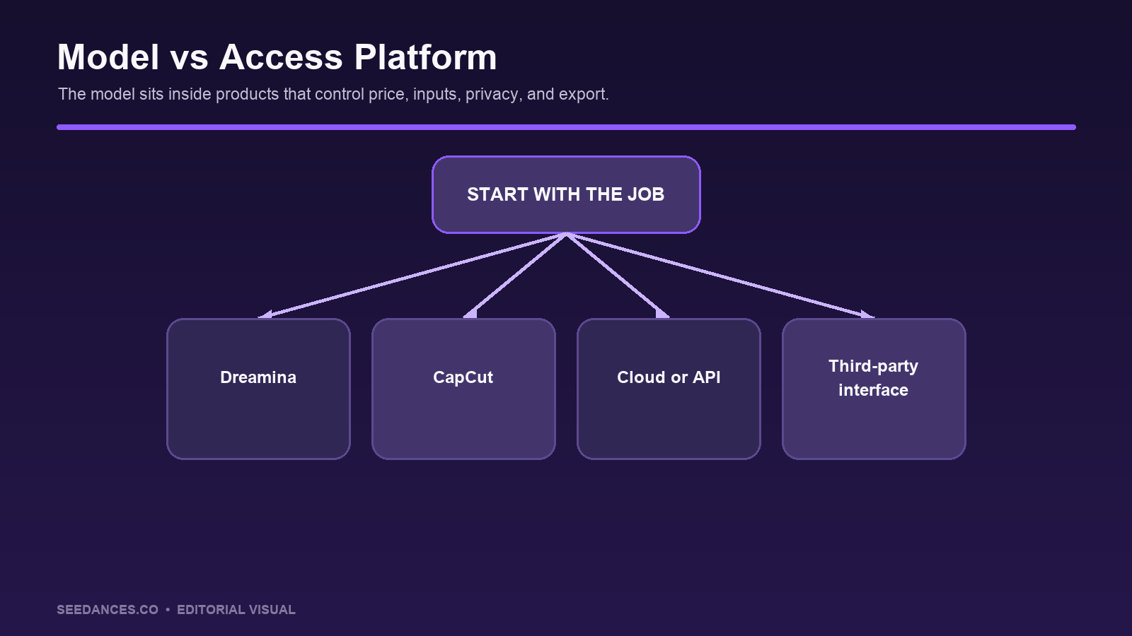 Official Seedance model versus access platforms