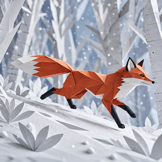 Paper-cut winter story